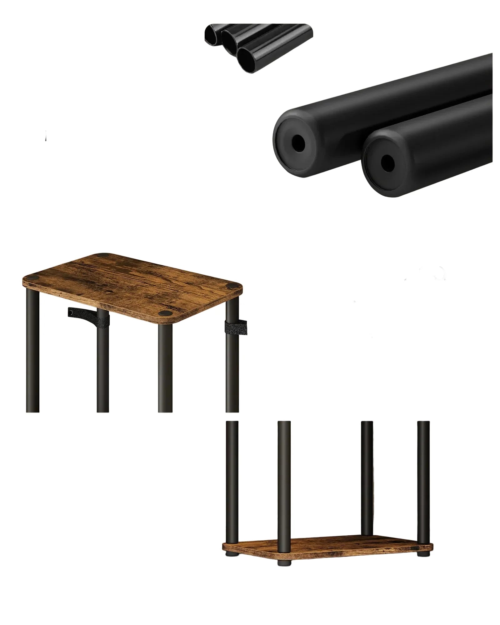 Regal mit 6 Ebenen aus Holzspanplatten und Stahl – Offenes Aufbewahrungsregal für Haushalt, Büro und Lager