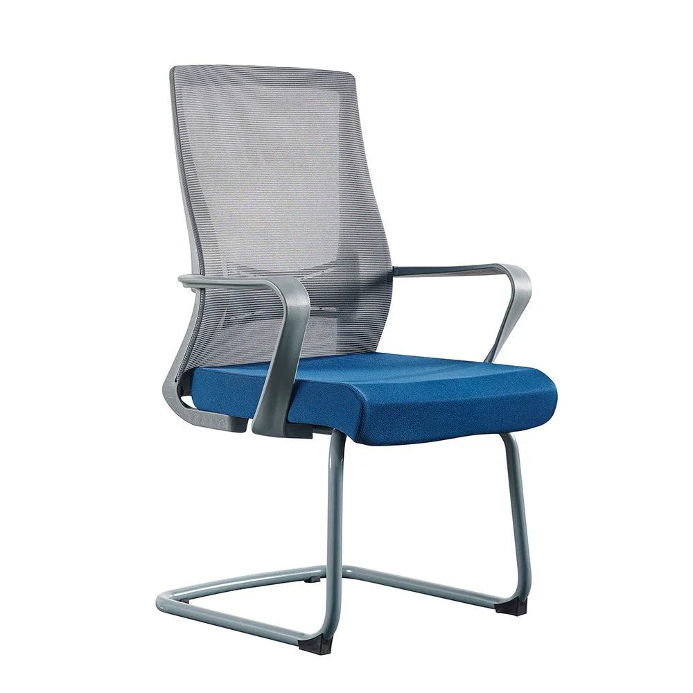 Bürostuhl mit hoher Rückenlehne und Netzbezug – Ergonomischer Drehstuhl mit Wippfunktion und verstellbaren Armlehnen