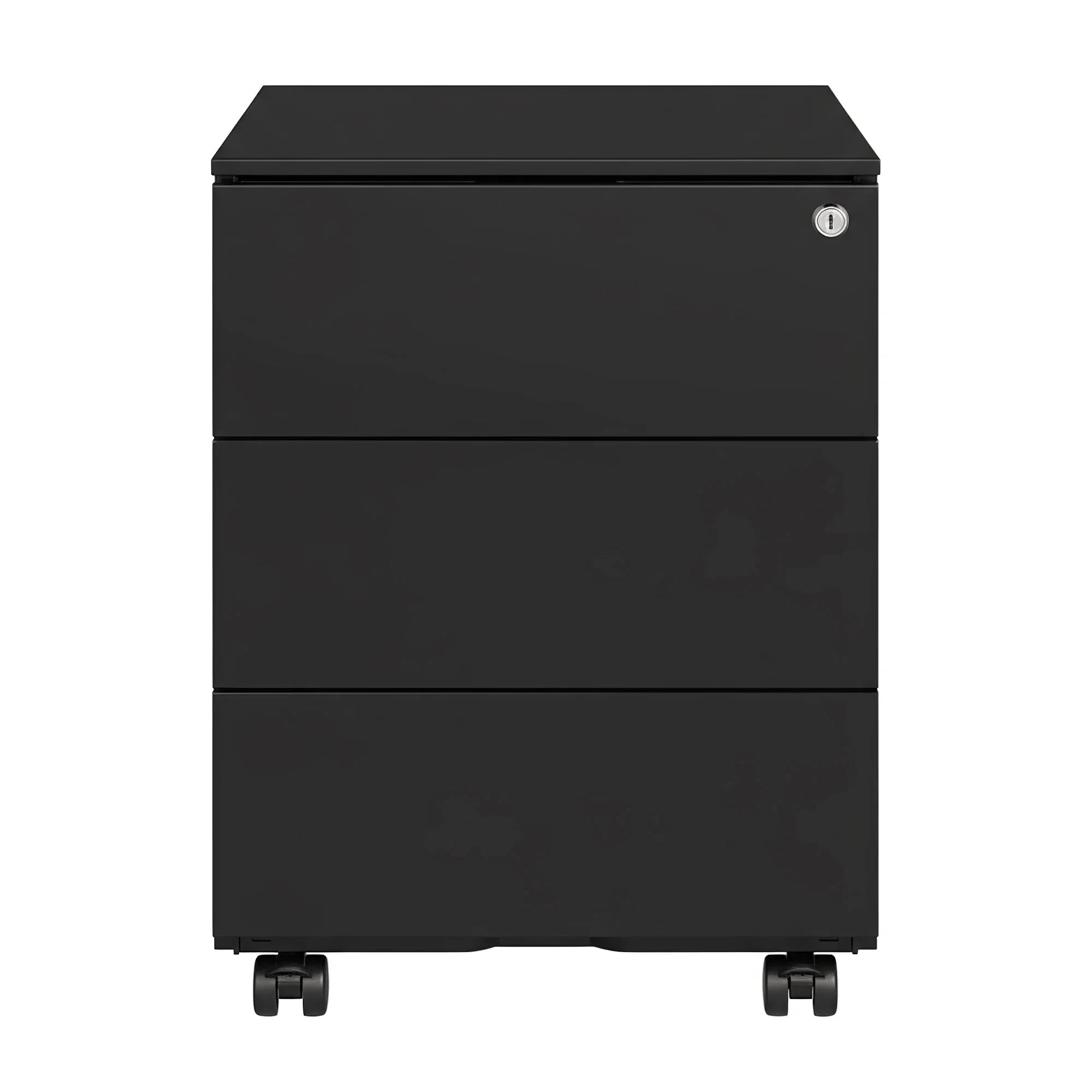 Rollcontainer aus Metall mit 3 Schubladen – Abschließbarer Büroschrank aus Stahl