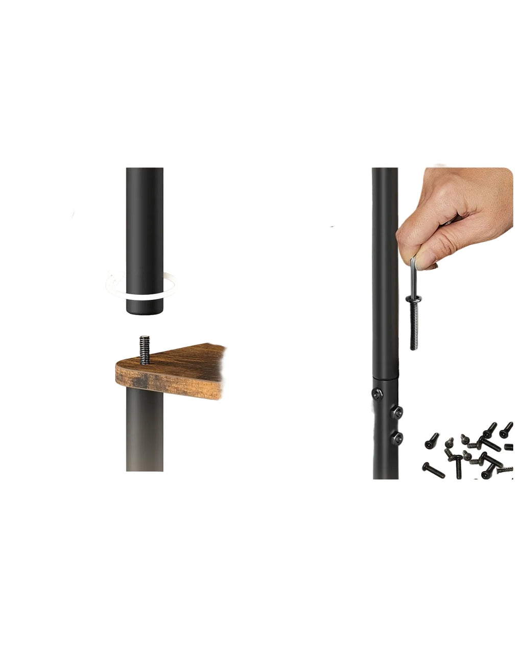 Regal mit 6 Ebenen aus Holzspanplatten und Stahl – Offenes Aufbewahrungsregal für Haushalt, Büro und Lager