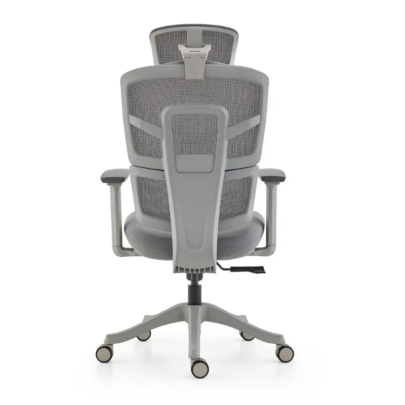 Ergonomischer Bürostuhl mit Netzbezug – Drehstuhl mit verstellbarer Kopfstütze und 3D-Armlehnen