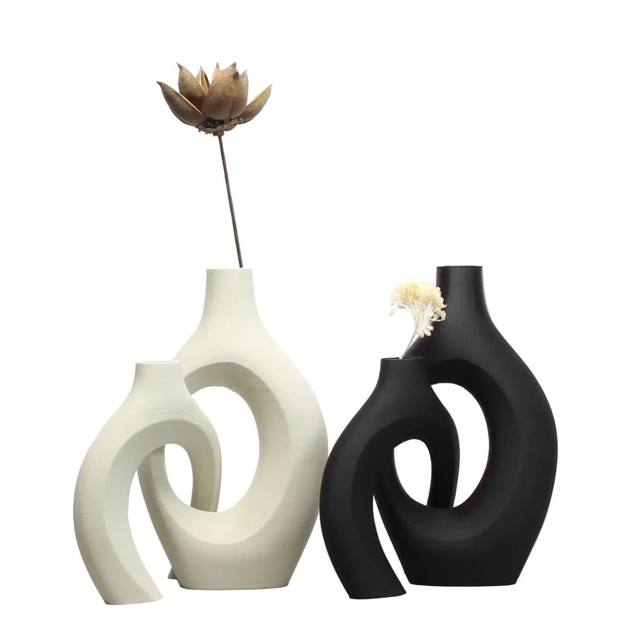 Boho-Style Dekovase – Set aus Vasen für Wohnzimmer, Schlafzimmer oder Büro