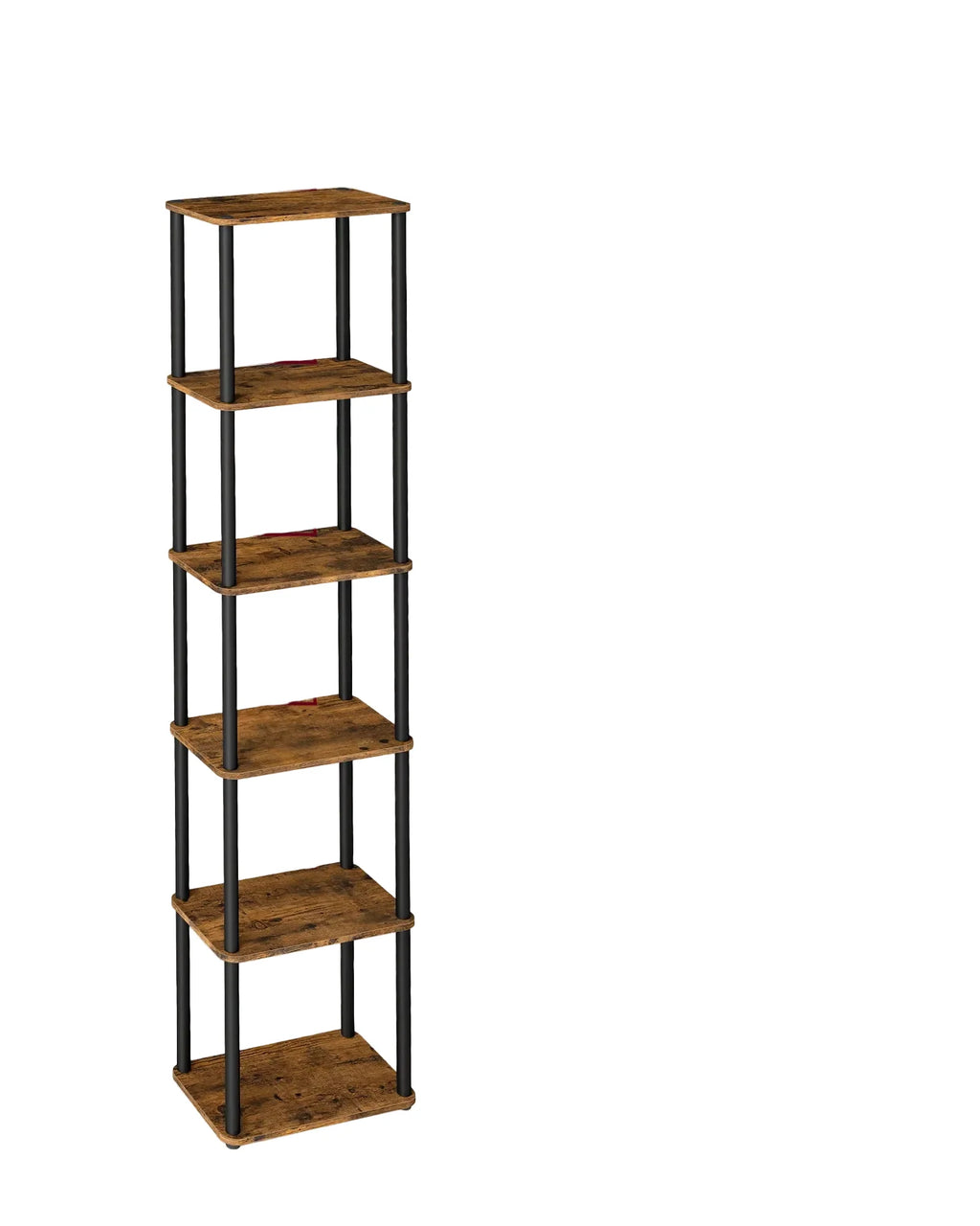 Regal mit 6 Ebenen aus Holzspanplatten und Stahl – Offenes Aufbewahrungsregal für Haushalt, Büro und Lager