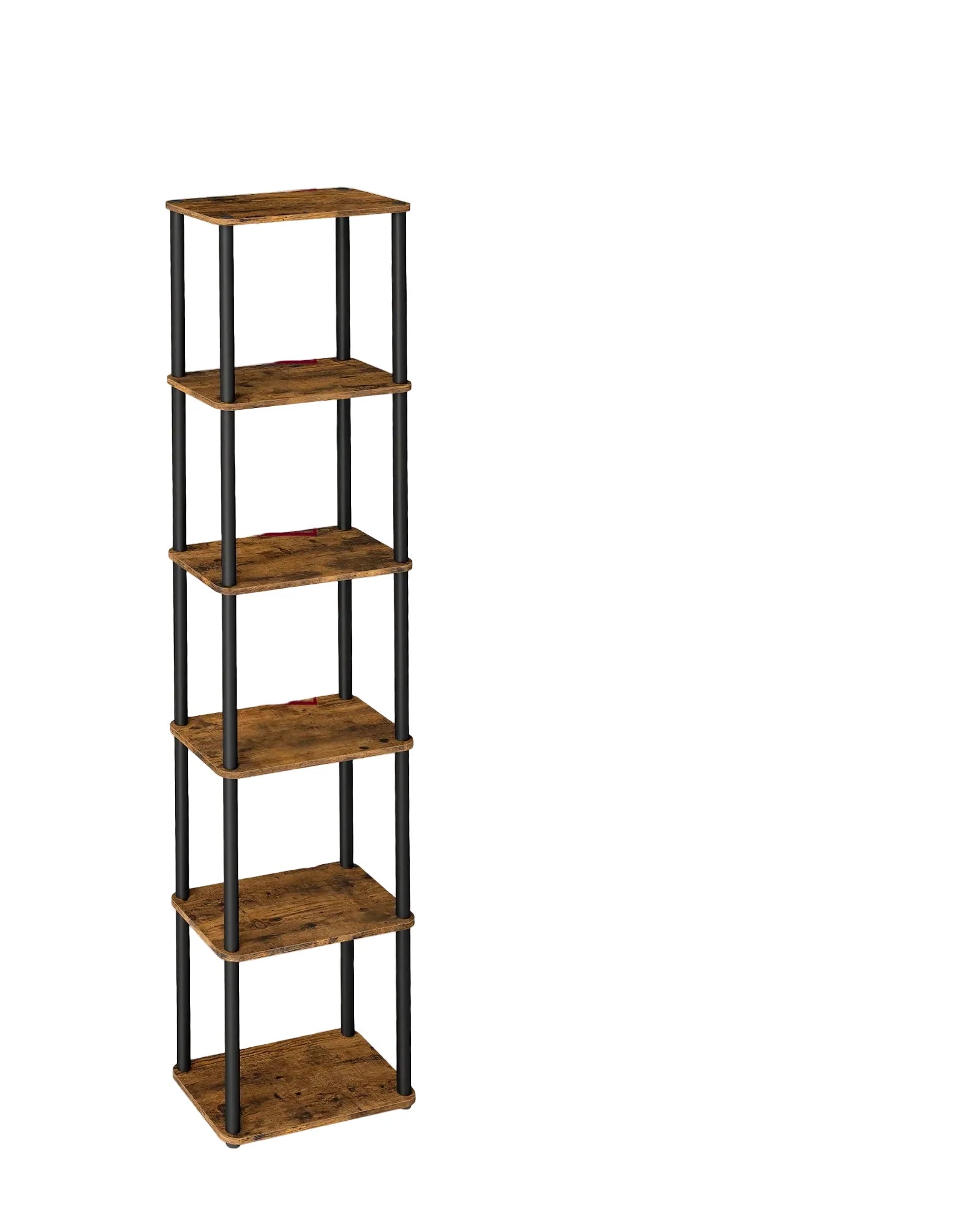 Regal mit 6 Ebenen aus Holzspanplatten und Stahl – Offenes Aufbewahrungsregal für Haushalt, Büro und Lager