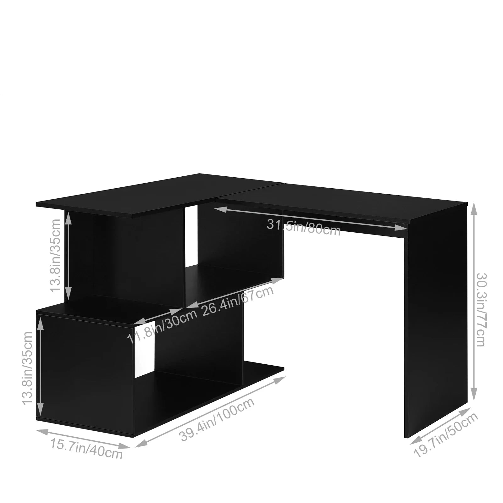 Schreibtisch aus Holz mit Ablagefächern – Computertisch für Büro, Homeoffice und Studium