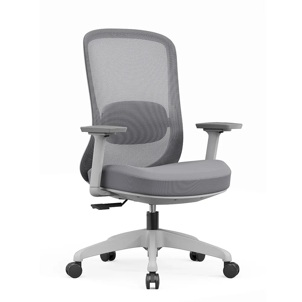 Ergonomischer Bürostuhl mit Netzbezug – Drehstuhl mit verstellbaren Armlehnen und Wippfunktion