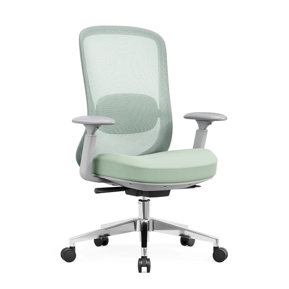 Ergonomischer Bürostuhl mit Netzbezug – Drehstuhl mit verstellbaren Armlehnen und Wippfunktion