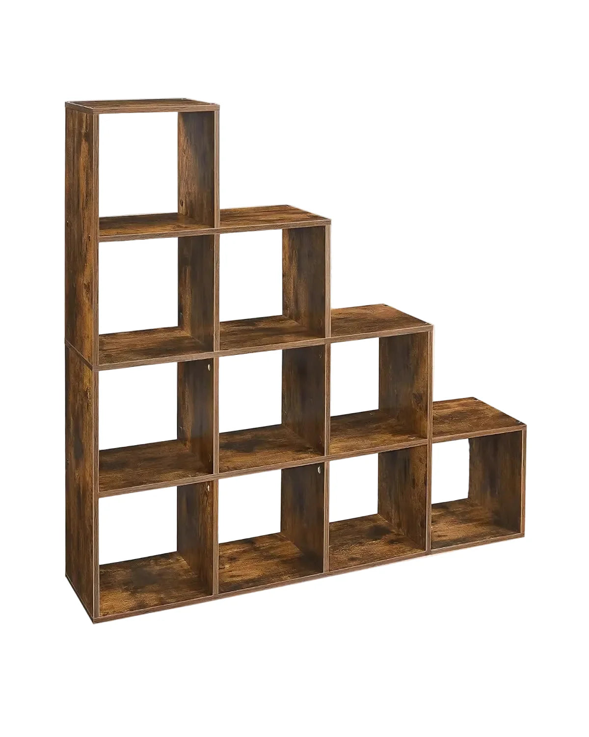 Bücherregal aus Holz – Offenes Stufenregal mit 10 Fächern für Bücher, Deko und Pflanzen